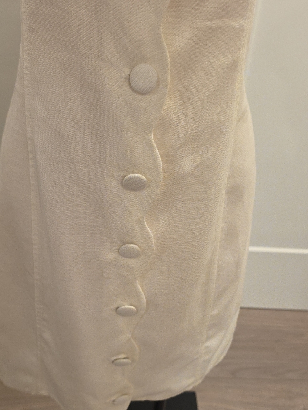 Rachel Parcell White linen blend Ruffle collar Mini Dress size S new with tags - Picture 4 of 12